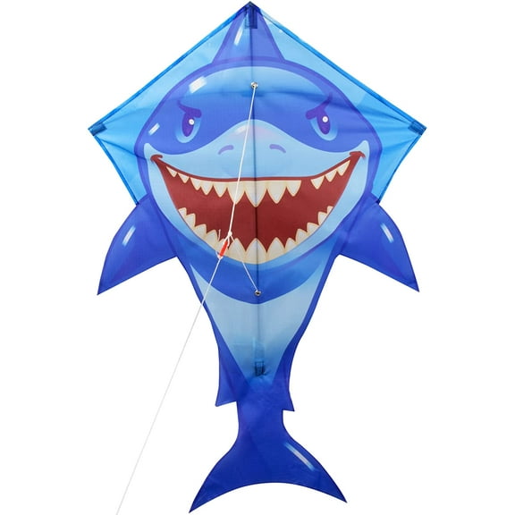EOLO KITES Ready2Fly Pop Up 27" Diamond Kite, Shark. Reusable Tote Included, Children Ages 4