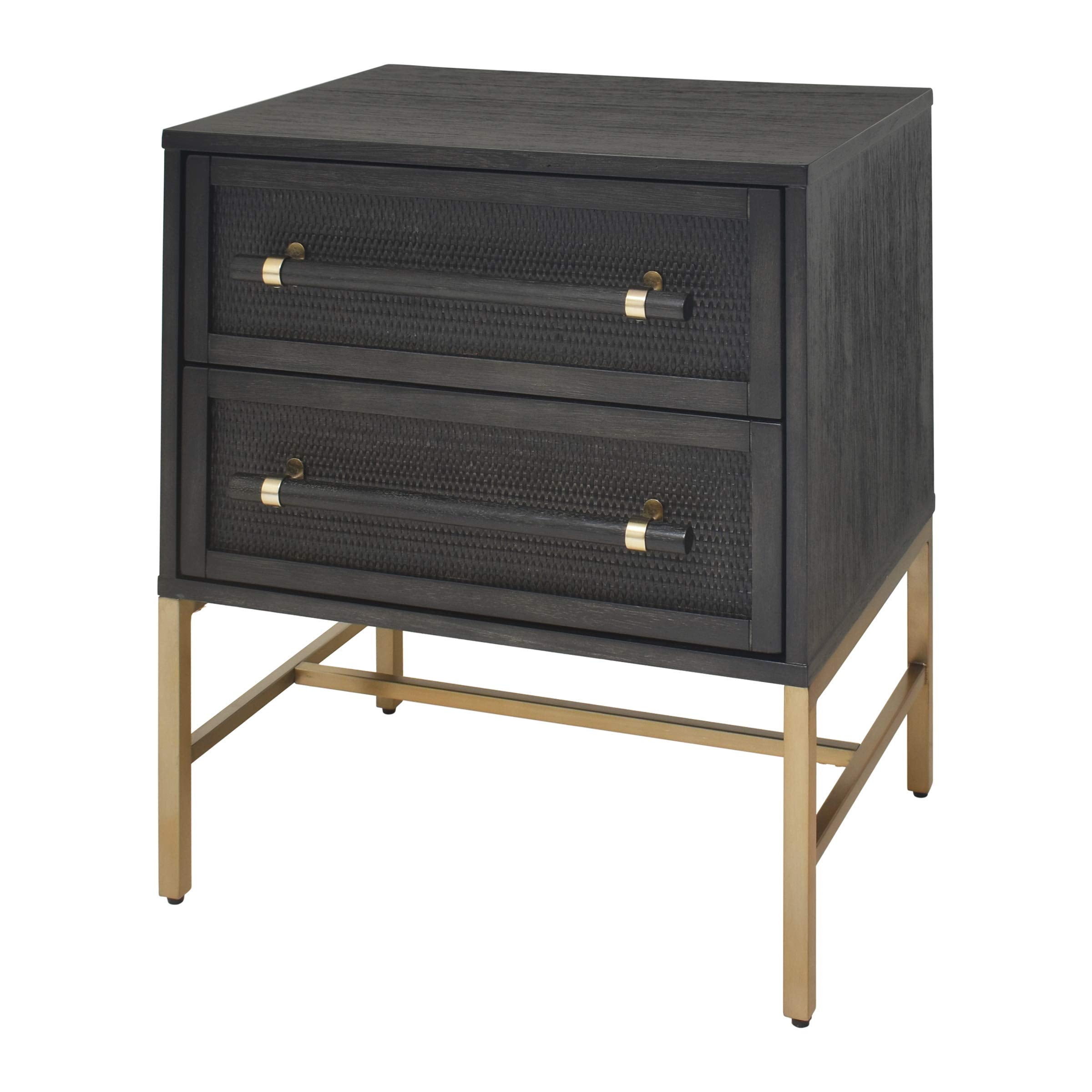 Hopper Studio Sophia Antique Black 2-Drawer Nightstand - Stylish Storage