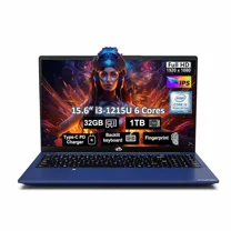 15.6" IPS FHD-Business-Laptop, Intel 6 Core i3-1215U 32GB RAM 1TB SSD (Beat i5-1135G7, Up to 4.4GHz) Computer with Backlit Keyboard Fingerprint 65W Type C Wi-Fi 6 Numpad Win 11