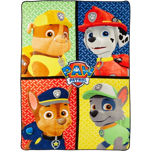 Paw Patrol Top Pups 90" X 62" Blanket and Pillow Set 