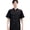 Black, variant on ZenCart Chef Clothes Stand Collar Short Sleeve Single-Breasted Men Women Chef Uniform Breathable Solid Color Design Chef Suit