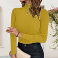 thumbnail image 4 of Pulls pour Femmes 2025 Chandail Col Roulé Ajusté Manches Longues Haut Tricoté Blouse Décontractée Automne Hiver, 4 of 6