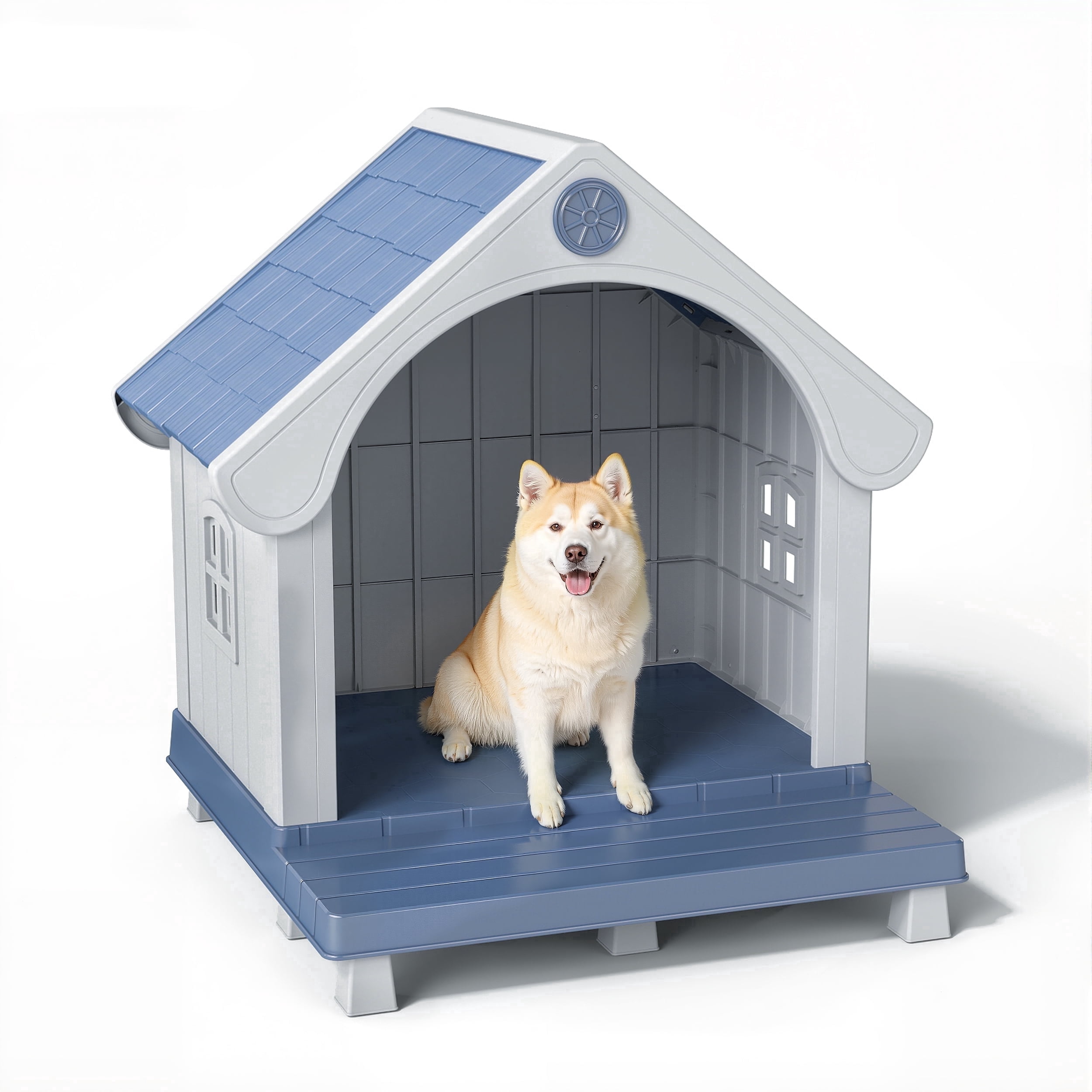 Bifanuo, Dog House, Weatherproof Blue, 36.2