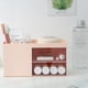 thumbnail image 4 of Organizador de escritorio ABS blanco y azul con 2 cajones y 3 compartimentos | Caja para guardar maquillaje y artículos de oficina, ideal para escritorio, tocador o oficina en casa., 4 of 5