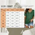 thumbnail image 5 of SHIBEVER Womens Tops Short Sleeve V Neck T Shirts with Side Shirring Loose Fit Shirts Pleated Summer Tunic Tops for Women Tees Clothes Casual Solid Color Green Size M, 5 of 9