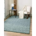 thumbnail image 1 of Unique Loom Solo Solid Shag Collection Modern Plush Light Slate Blue Area Rug (5' 0 x 8' 0), 1 of 5