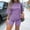 Purple, variant on Idoravan Women Sets Clothing Women Fashion Casual Summer Printing Short Sleeve O-Neck Top and Shorts Set