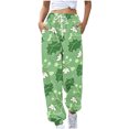 thumbnail image 2 of LEBONYARD Clearance Pants for Women under $5,Women's Christmas Print Sport Loose Casual Wide Leg Corset Pocket Pant Pant Green XXL, 2 of 6