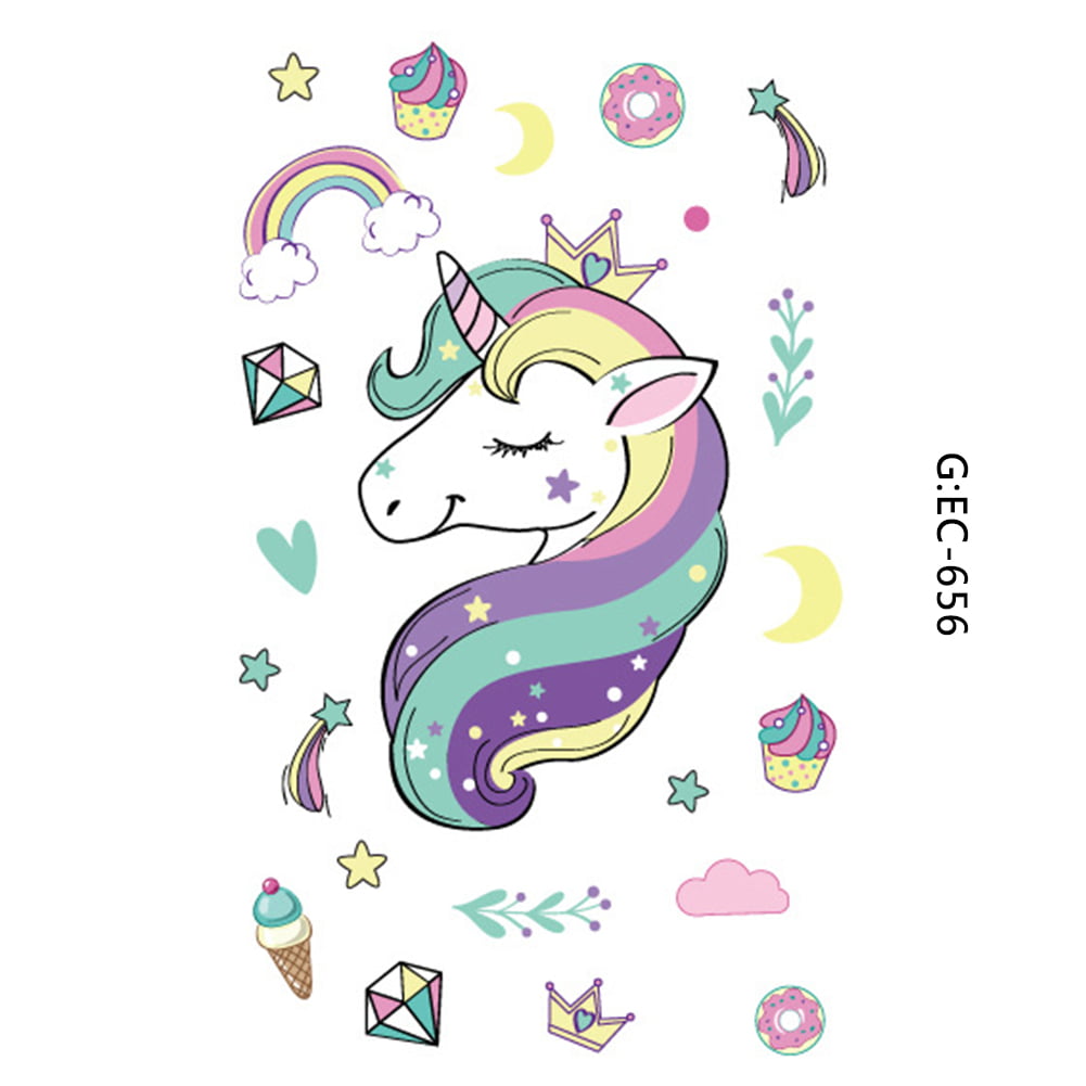 cute-unicorn-disposable-temporary-tattoo-cartoon-sticker-birthday-party