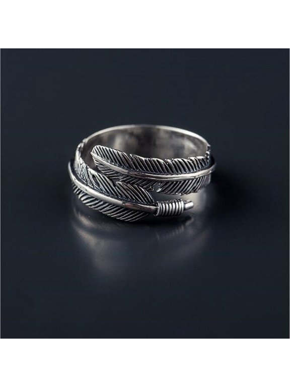 Adjustable Feather Arrow Ring Copper Geometric Jewelry Vintage Inspired Fashion Ring Silver Finish Open Ring For Women and Girls