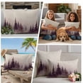 thumbnail image 5 of Retro Mist Forest Outdoor Waterproof Pillow Covers, Watercolor Country Natural Landscape Decorative Square Throw Pillowcase Sofa Cushion Sham for Patio/Couch/Chair, 20"x20" 2 Pack, 5 of 8