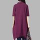 thumbnail image 5 of Nuevas mujeres blusa larga dobladillo irregular mangas cortas bolsillos sueltos casual camisa d Abanopi Blusa, 5 of 7