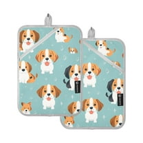 ALAZA Dogs Cute Pot Holders Set of 2 Heat Resistant Kitchen Oven Mitts