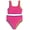 Bright Fuchsia With Neon Trim, variant on Girls’ UPF 50+ 2-Piece Bikini Swimsuit Set – Neon, Tie-Dye & Ombre Styles for Kids (Pink Tie Dye, 7-8 Years)