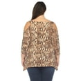 thumbnail image 3 of White Mark Women's Plus Size Snake Print Cold Shoulder Tunic, 3 of 6