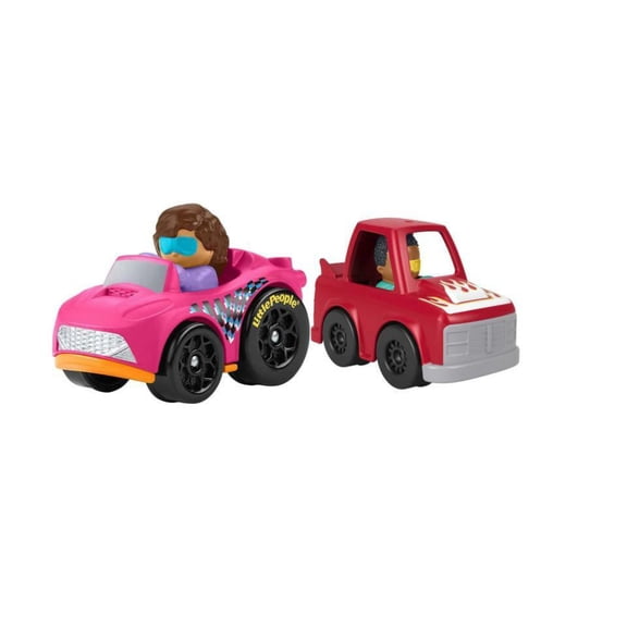 Bundle of 2 |Fisher-Price Little People Wheelies Race Car - (GMJ27 & GWD23)