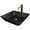 Matte Brushed Gold / Matte Black, variant on VIGO Matte Shell Roma Glass Square Vessel Bathroom Sink in Black with Lexington Faucet and Pop-Up Drain in Matte Gold
