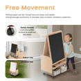 thumbnail image 5 of 3-in-1 Art Easel for Kids Double-Sided Board Easel with Wheels and Storage Bags Adjustable Height Easel for Toddlers Magnetic Chalkboard & Whiteboard,Grey, 5 of 12