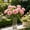 Pink, variant on Single Artificial Rose Stem with Leaves,12" Height Lifelike Fabric Plastic Faux Flower for Wedding Bouquet Decorative Floral Accents, Available in 5 Colors