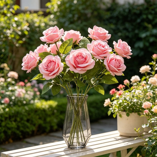 Singles Artificial Rose Stems With Leaves And Wedding Bouquet Decorative Florals Accents And Faux Flower Available In 5 Colors