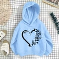 thumbnail image 2 of LIIPEE Girls Boys Hoodies Cartoon Love Heart Butterfly Printed Long Sleeve Pullover Hooded Sweatshirt Girls Stylish Holiday Sweatshirts,Blue,8-9 Years, 2 of 9