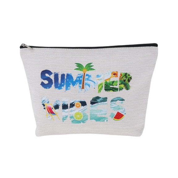 Unique Bargains 1 Pc Convenient Makeup Bag for Vacation Business Travel White Flax