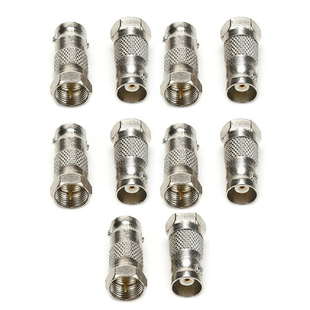 10Pcs BNC Female to F Type Male Adapter for Converting Coaxial Cables, Video Cable Adapter