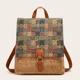 thumbnail image 2 of Mochila de gran capacidad con hombros de corteza y estampado vintage de moda para mujer, 2 of 5