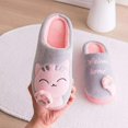 thumbnail image 5 of Ladies Cute Cat Animal Plush Slip On Winter Warm Bedroom Shoes Non Slip House Slippers for Women Men, 5 of 13