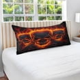 thumbnail image 4 of Coolnut Flames Skulls Plush Pillowcase, Luxury Soft King Pillow Case for Hair and Skin, Standard Size Pillow Covers with Zipper Closure, 21x54in Home Decor Gifts, 4 of 7
