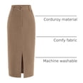 thumbnail image 4 of Falda PRETTYGARDEN de pana lápiz midi de tiro alto camel talla 12, 4 of 9