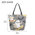thumbnail image 5 of FORMRS Womens Canvas Tote Bag with Zipper Inner Pocket Shoulder Handbag, Cute Ghosts, 5 of 7