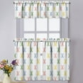 thumbnail image 1 of Easter Kitchen Curtains 3-Piece Set Pink Bunny Rabbit Rod Pocket Short Tier Curtains 36 Inch Cute Farmhouse Holiday Decor, 1 of 6