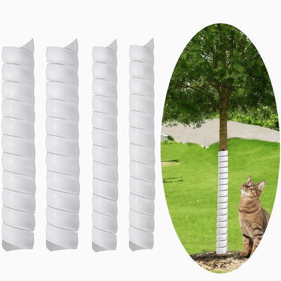 4 Pack Tree Trunk Protection Sleeves Squirrel Resistant Durable Plastic Tubes