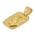 thumbnail image 5 of Large 14k Gold Heavy Plated Diamond-Cut Praying Hands Pendant + 24" 4mm Figaro Chain Necklace Set, 5 of 7