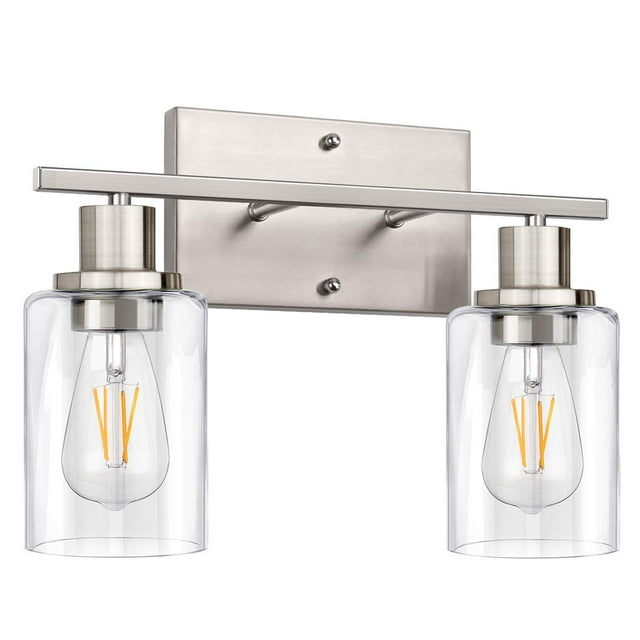 Accesorios de baño Vanity Light ShineTech de 2 luces, níquel