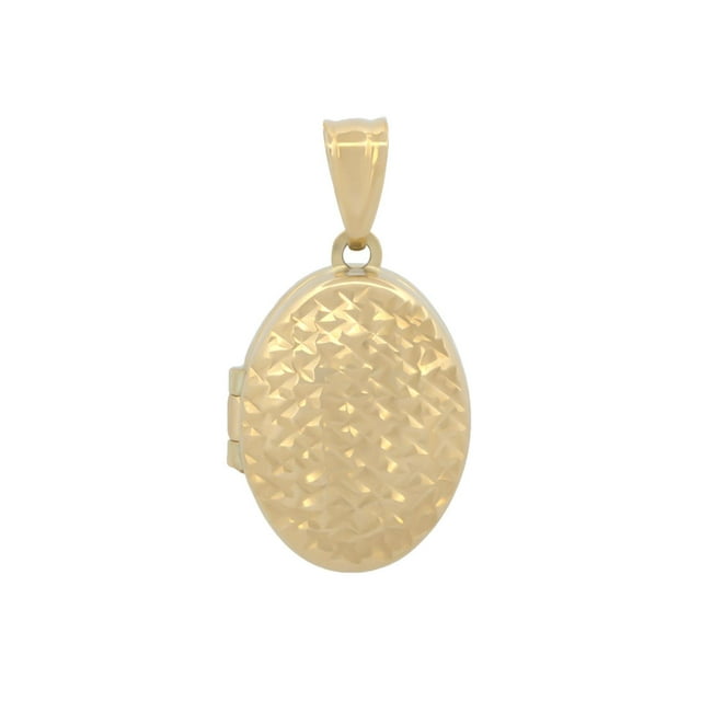 Dije Relicario Oval Facetado Oro Sólido 14k