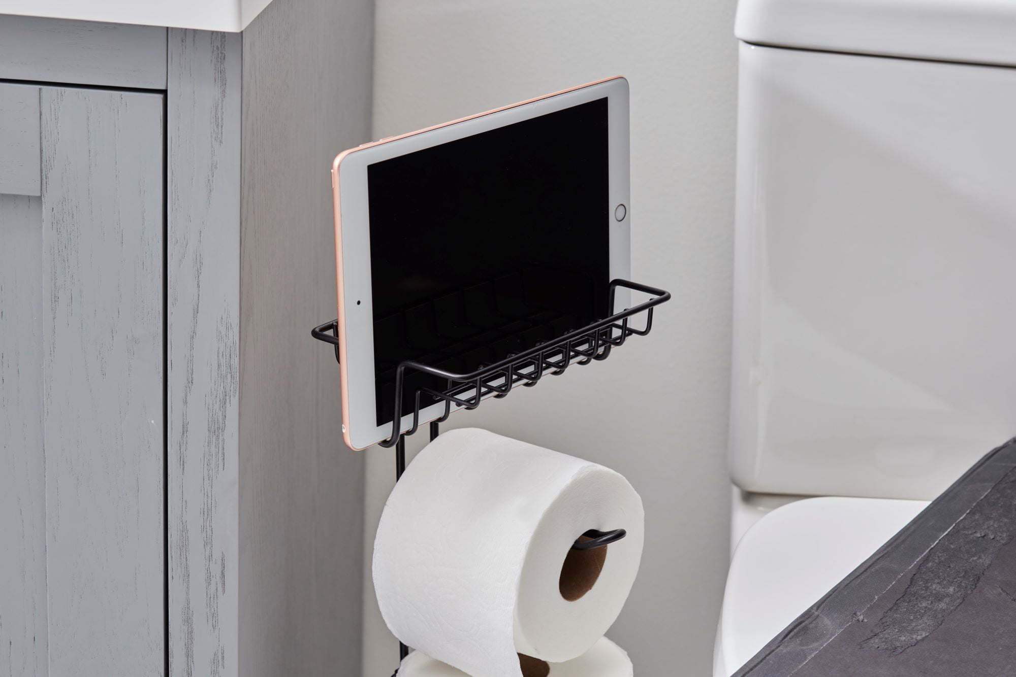 Better Homes & Gardens Flatwire Free-Standing Toilet Paper Reserve with Holder