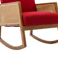 thumbnail image 6 of Rocking Chair with Cushion, Adult Single Sofa & Old Man Chair, Modern High Back Armchair for Living Room, Comfortable Upholstered Chaise Lounge Chair,  Fabric Padded Seat, Red, 6 of 7