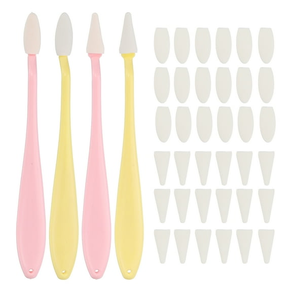 Uxcell Sketch Trimmer Erase Sponge Wiper, Oil Pastel Blending Pencils Drawing Tool with 40 Pcs Replacement Sponge Wipes for Shadowing Highlight Correcting (Pack of 4, Yellow/Pink)