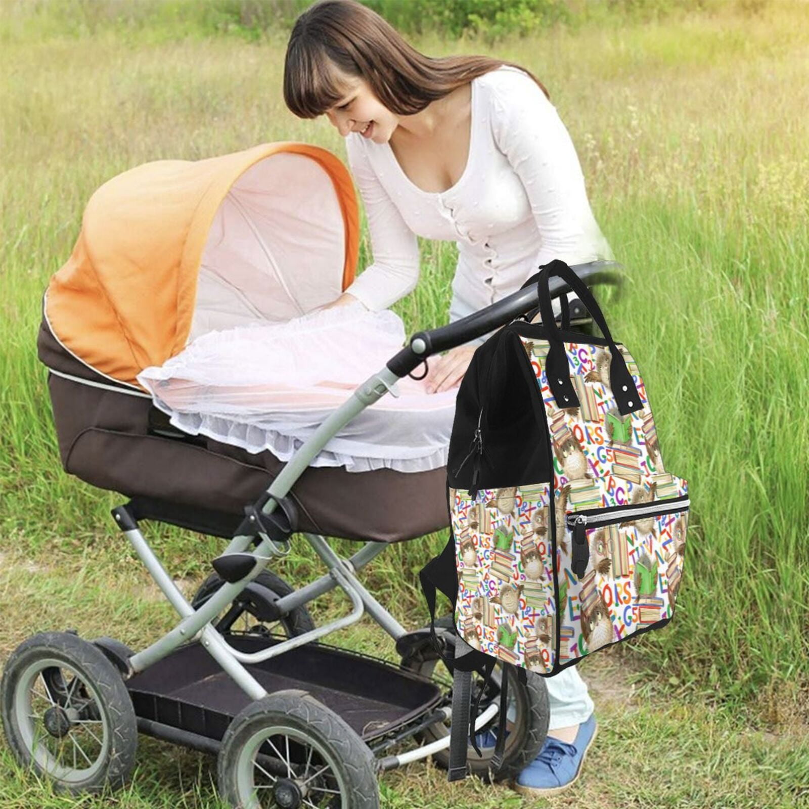 Xecao Owl Back To School print Large Capacity Nappy Bag is a multi-functional waterproof travel backpack, perfect as a nursing bag or mummy backpack for women