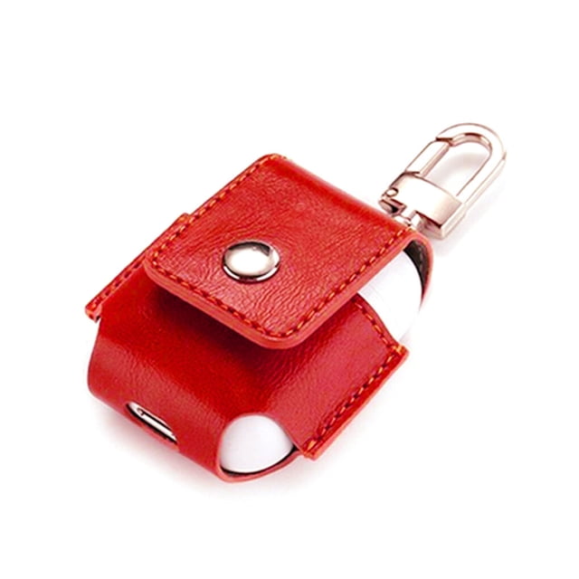 Wireless Earphone Charging Case Protector Anti-lost lost case PU leather Bag Metal Clip Replacement For AirPods