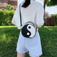 thumbnail image 4 of Bolso de hombro pequeño con estampado de cocodrilo para mujer bandolera Ehuebsd con estampado de Tai Chi bolso de bola de cuero Pu suave Mini bolso, 4 of 9