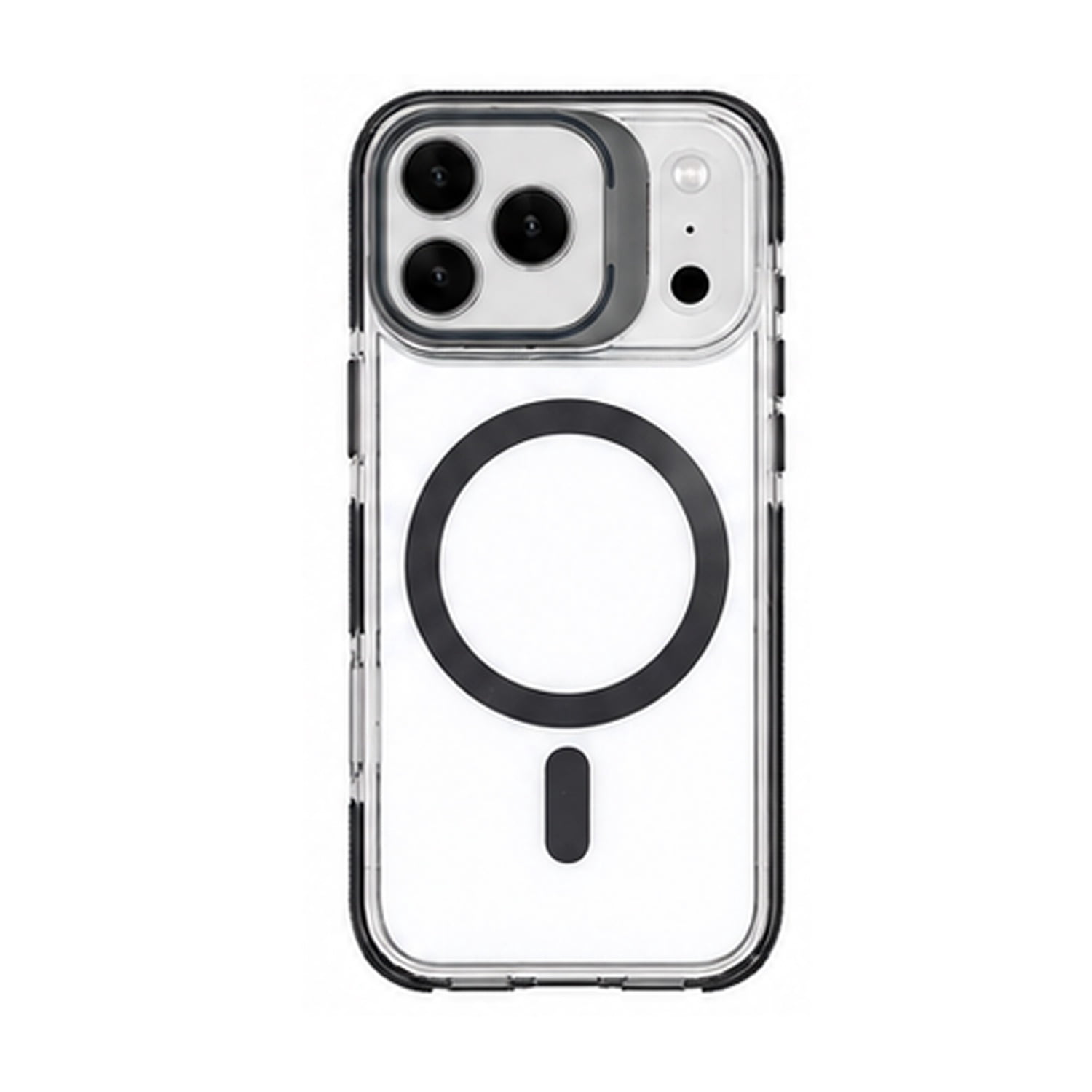 Thin Magnetic Clear Case with Camera Stand Kickstand for iPhone 17 Pro Max - Black