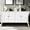 White, variant on Painted Finish in White - Four Compartments for Book and Decor - Living Room Storage Option - Heavyweight Durability with Wooden Legs