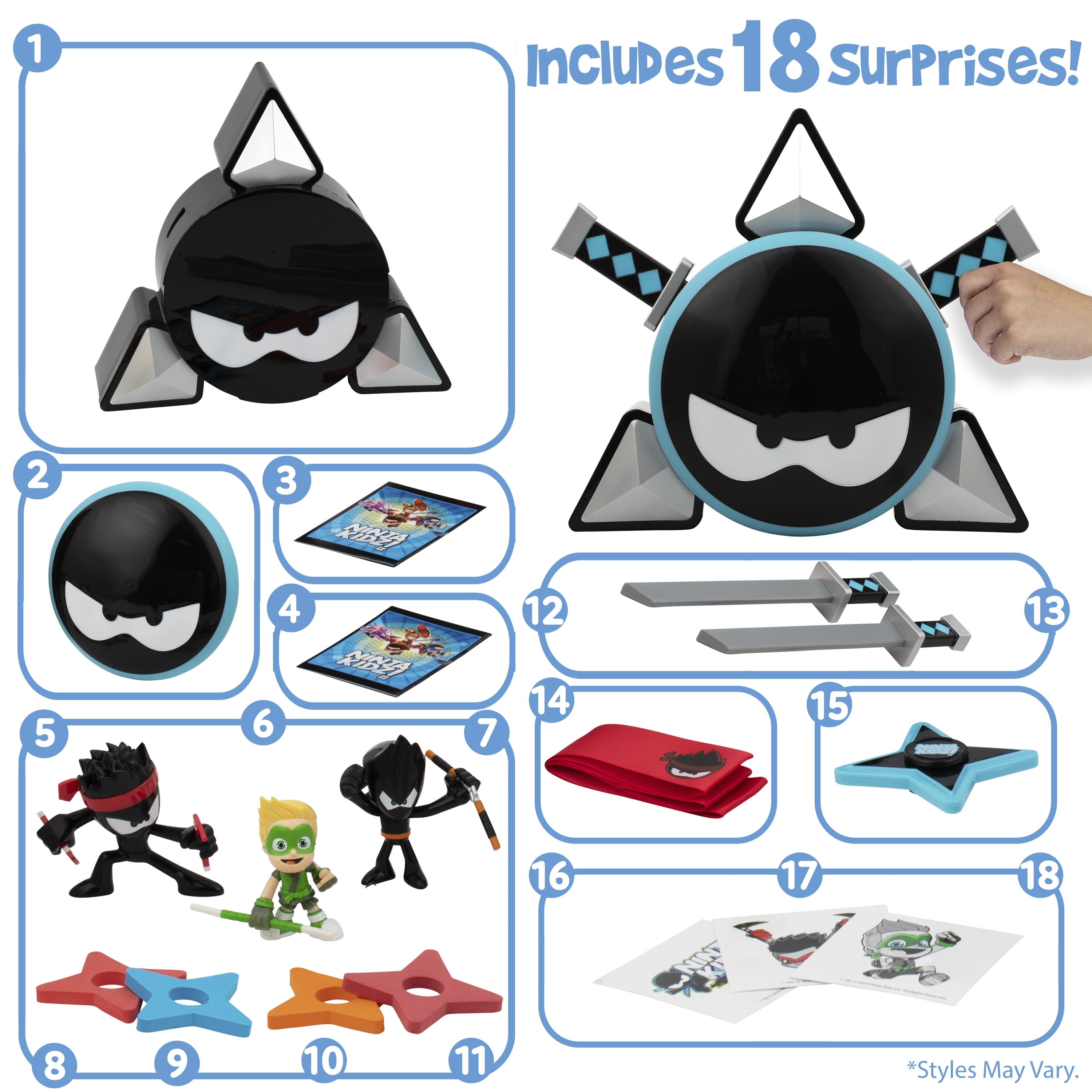 Ninja Kidz Mystery Warrior pack Official Brand Merchandise Toys and Figures for Ages 3 and up