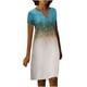 thumbnail image 1 of Vestido de falda media de cintura suelta informal con estampado de manga corta y temperamento informal para mujer Fridja  qw5357, 1 of 8