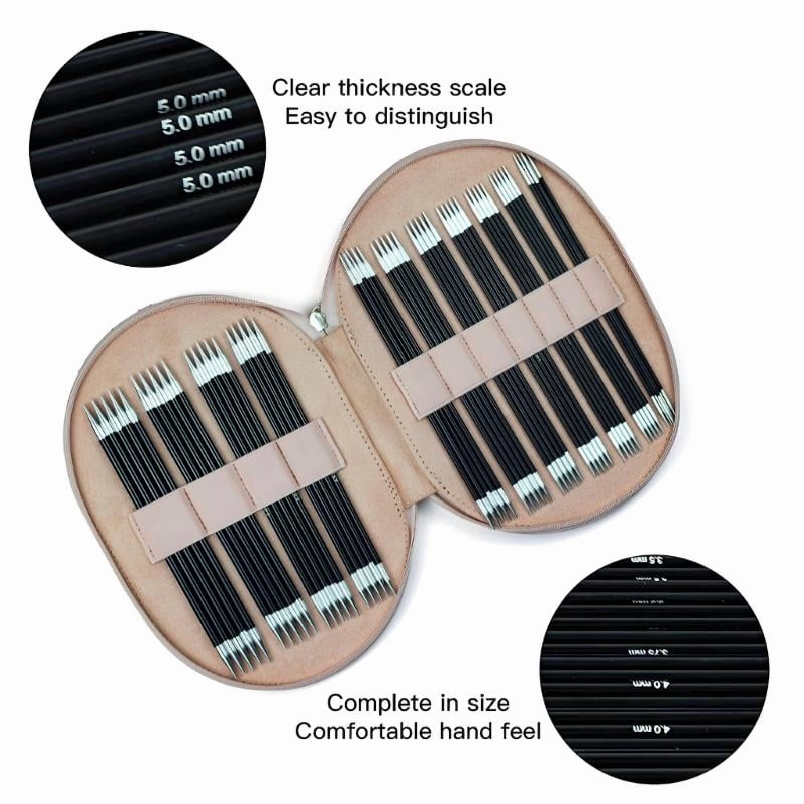 ANXPTIME Detachable Crochet Hook Set Alumina Short Wood Grip Multiple Size