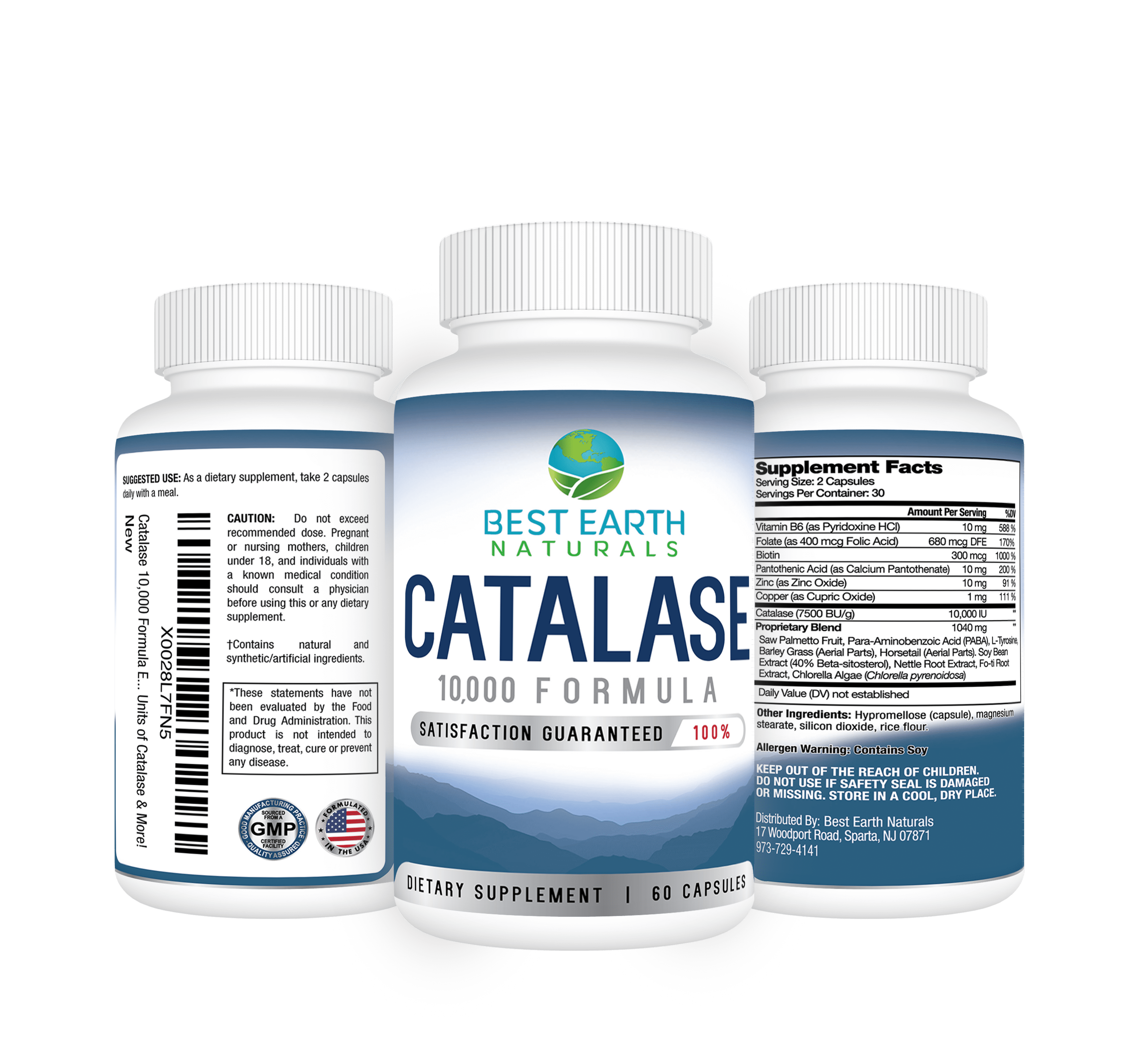 Best Earth Naturals, Catalase 10,000, Hair Support Supplement Capsules for Men and Women, 60 Count