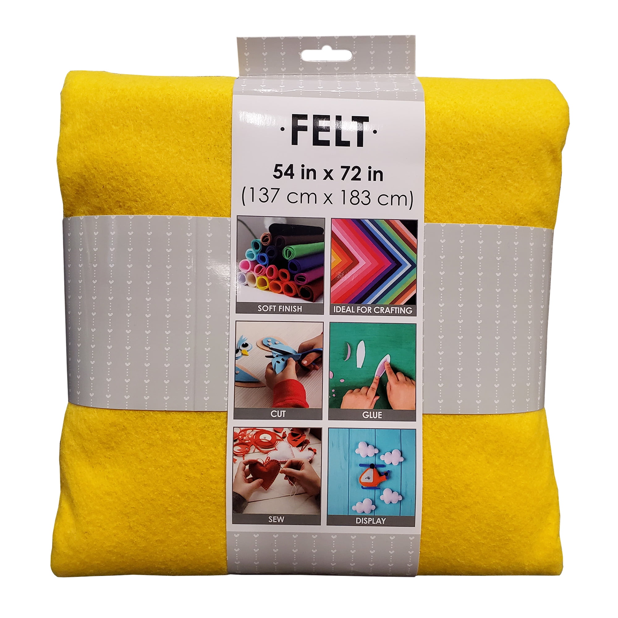 Eugene Textiles, Premium, Craft Felt Fabric , Yellow , 54' x 72' . Soft finish felt